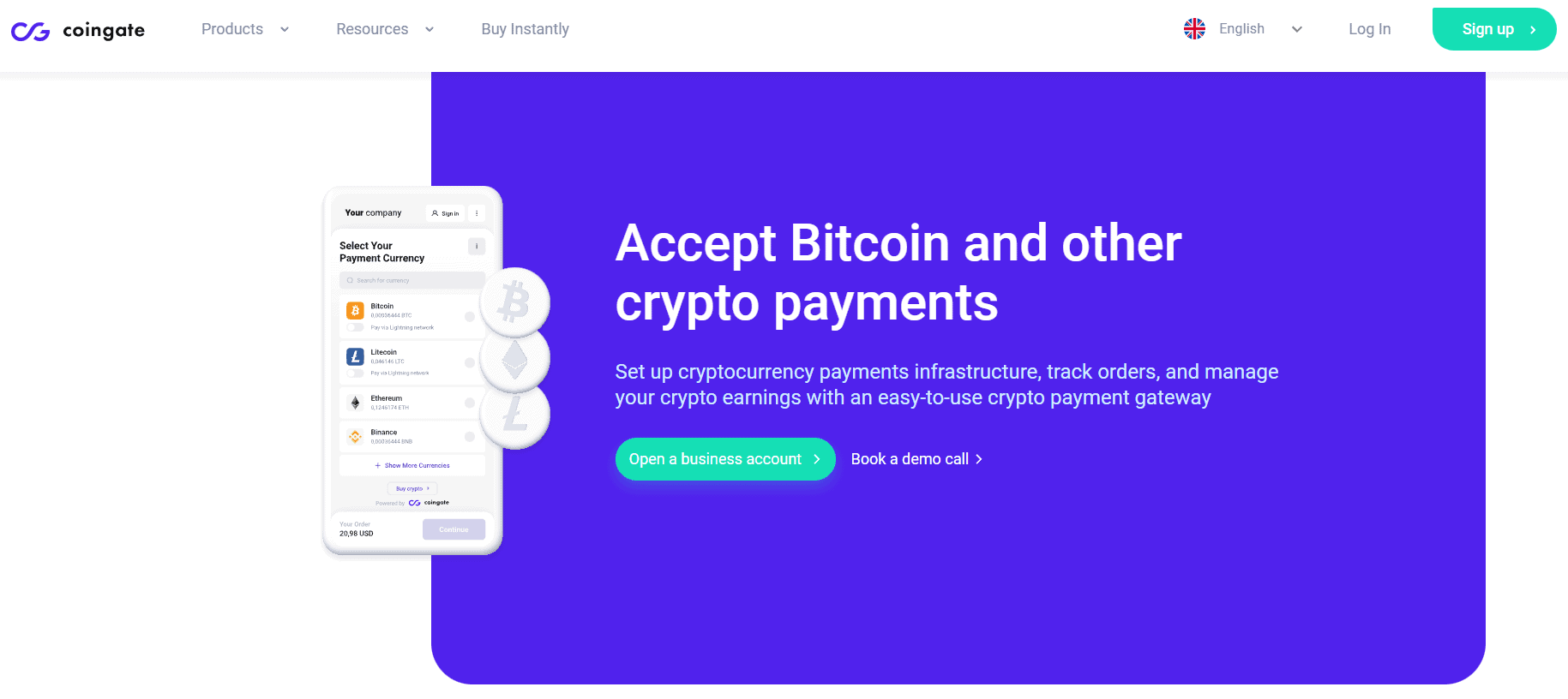 CoinGate Landing Page