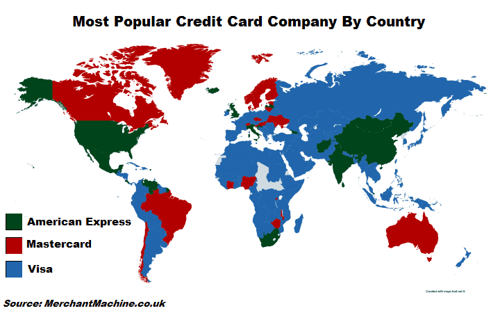 Most Popular Credit Card By Country: Visa, Mastercard Or Amex