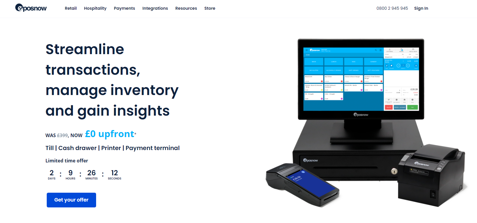 Epos Now Landing Page