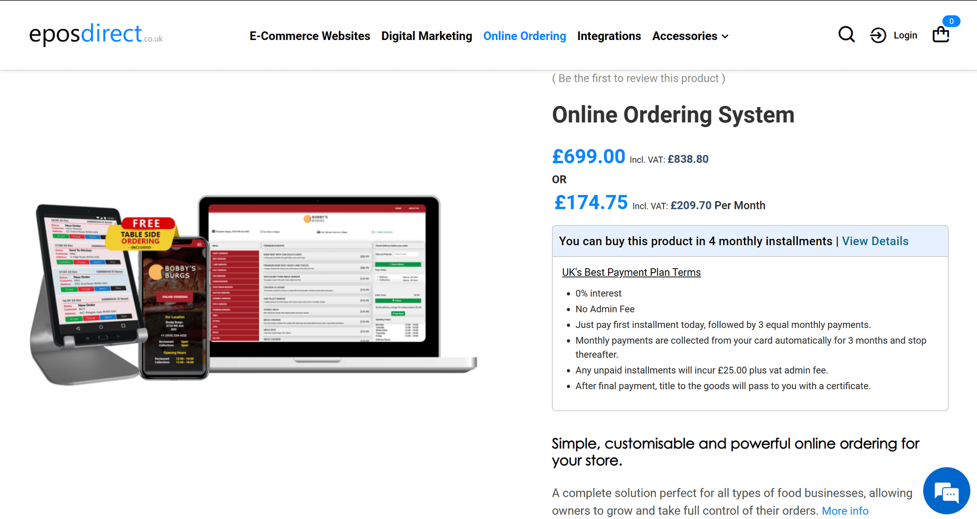 EPOS Direct online ordering system