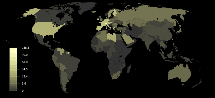 World Gold Reserves In Grams Per Person