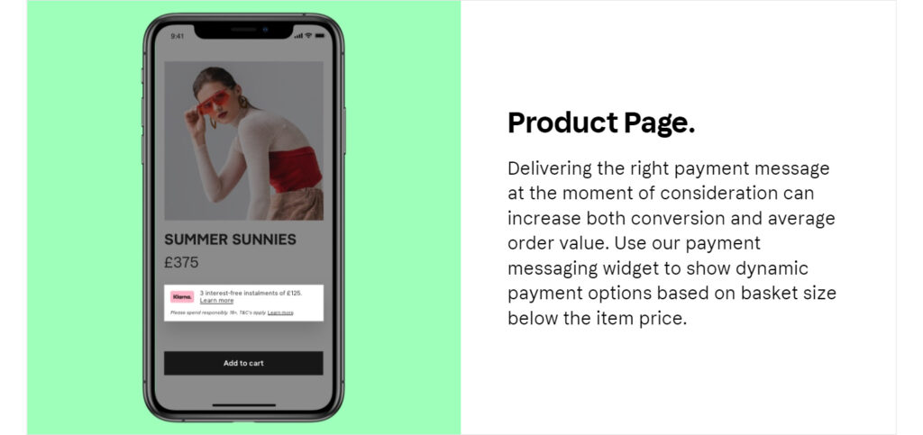 Klarna Product Page Messaging