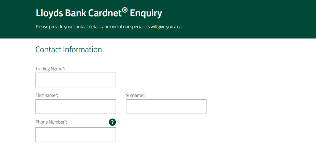 Lloyds Bank Cardnet Enquire