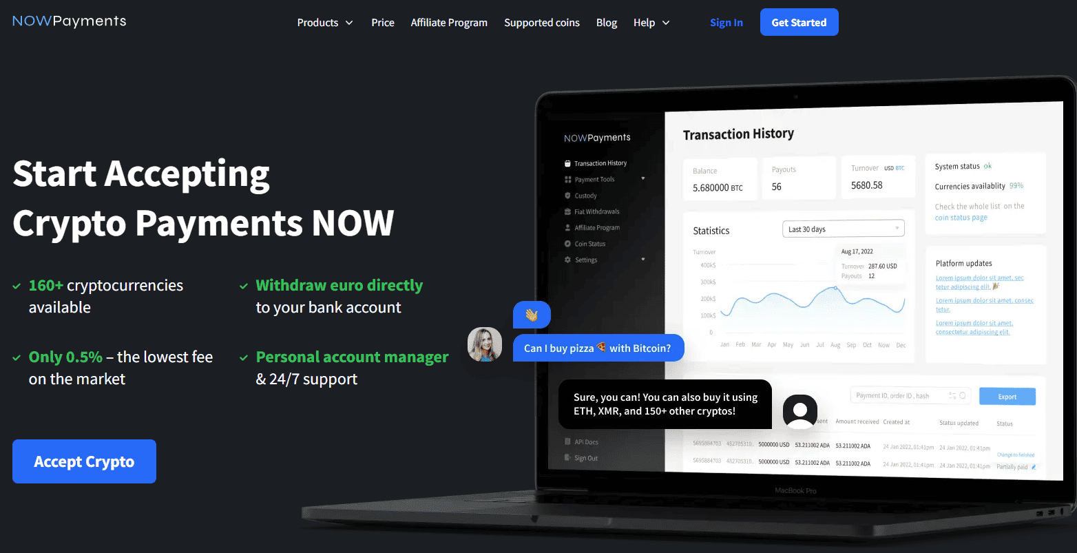 NOWPayments Landing Page