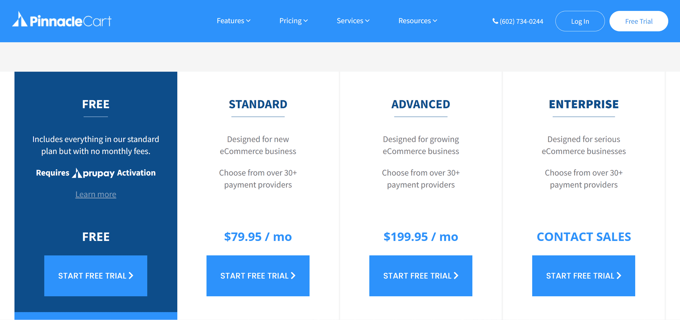 PinnacleCart Pricing Tiers