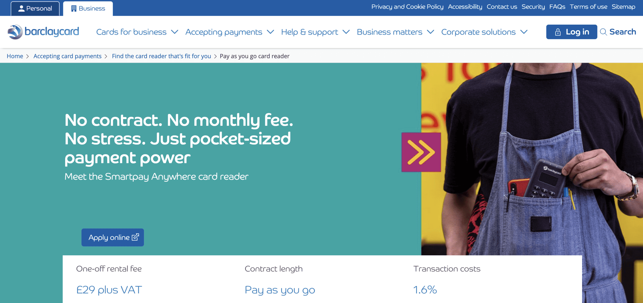 Barclaycard card reader