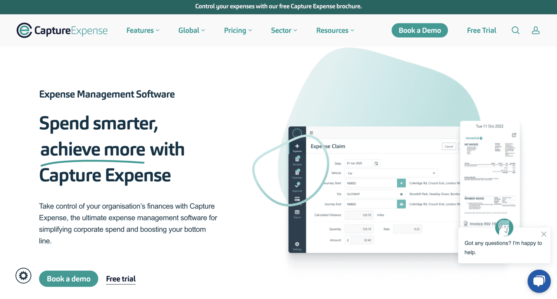 Capture Expense landing page
