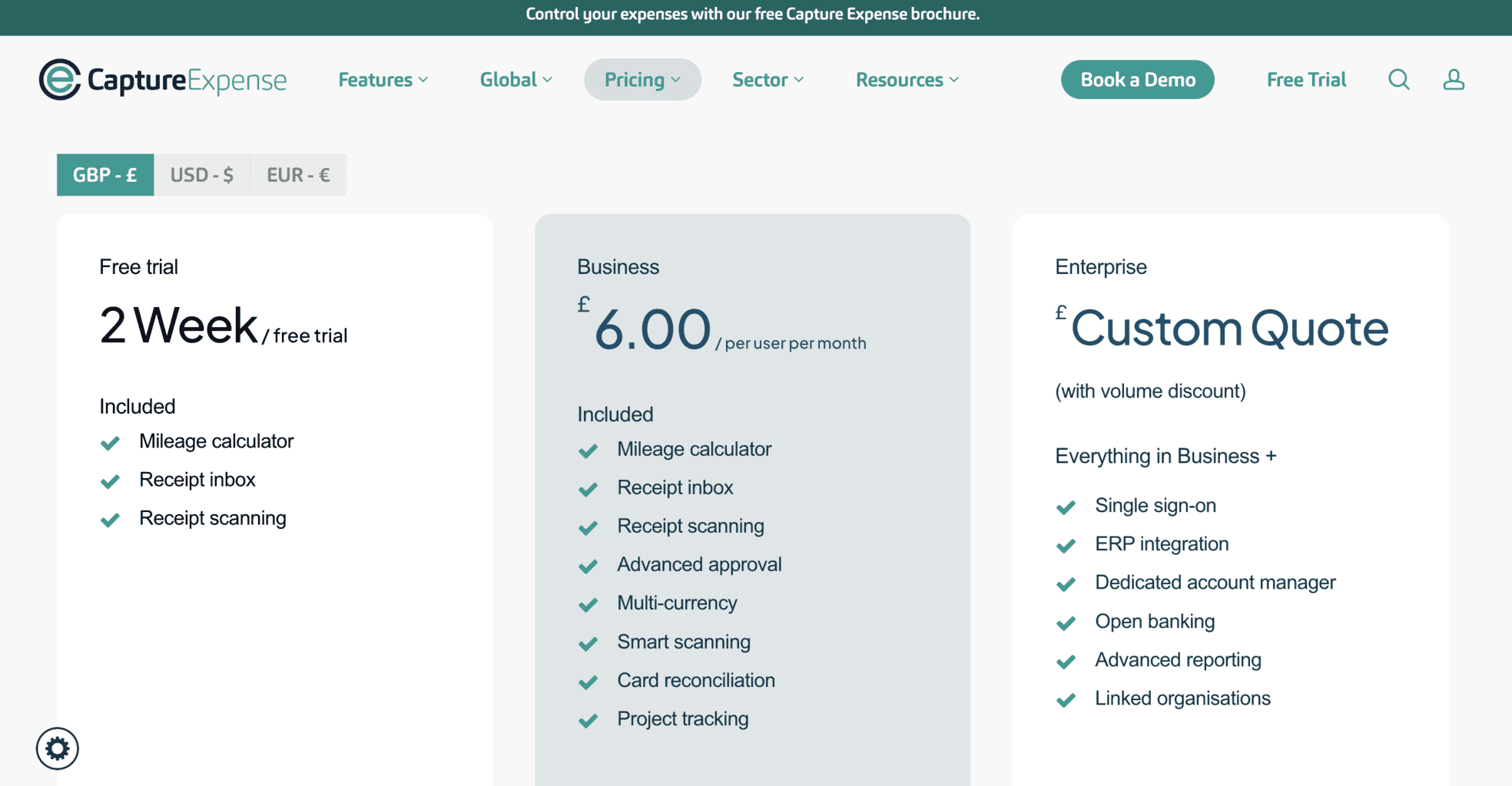 Capture Expense prices and fees