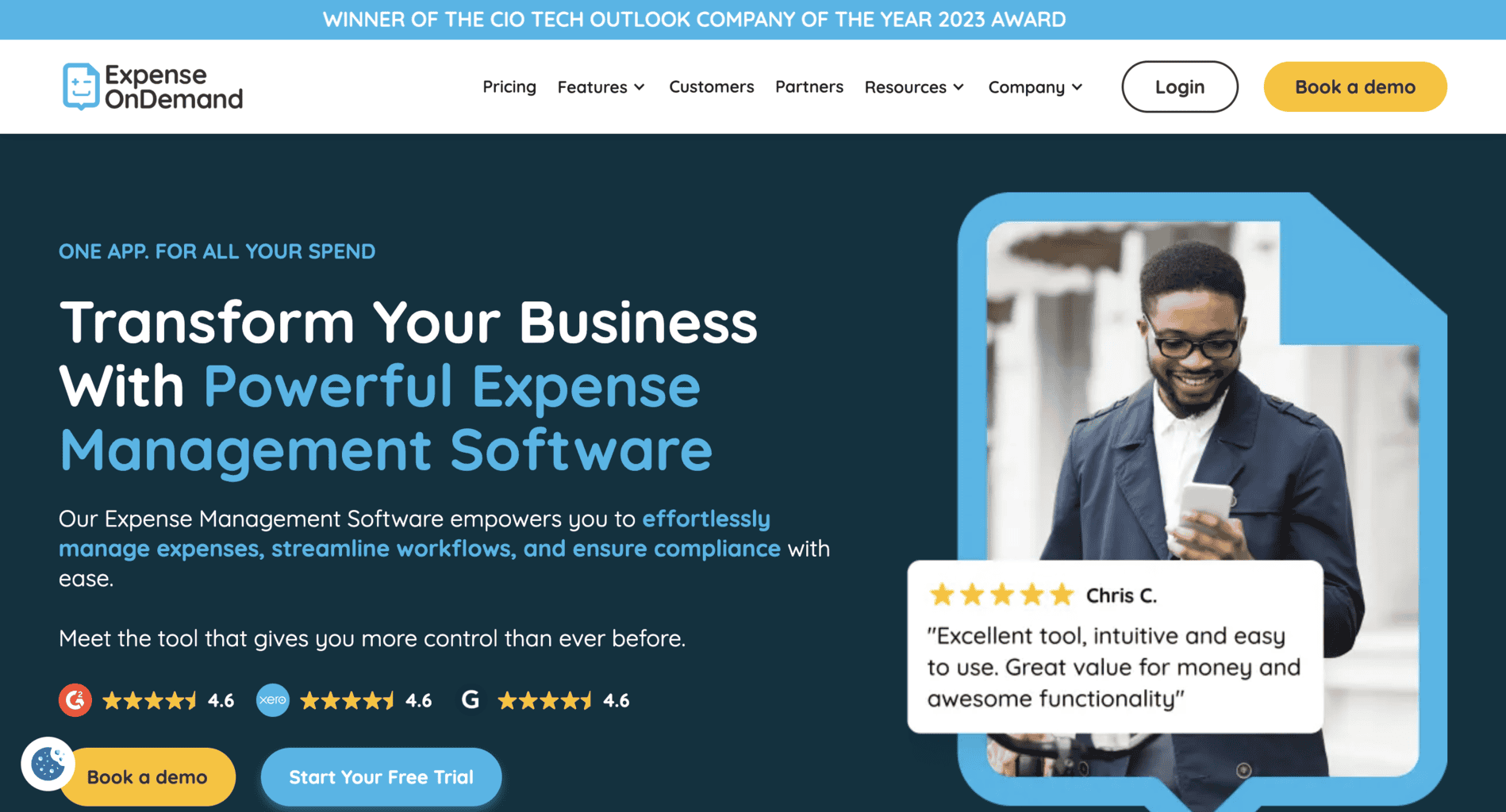 Expense on Demand landing page