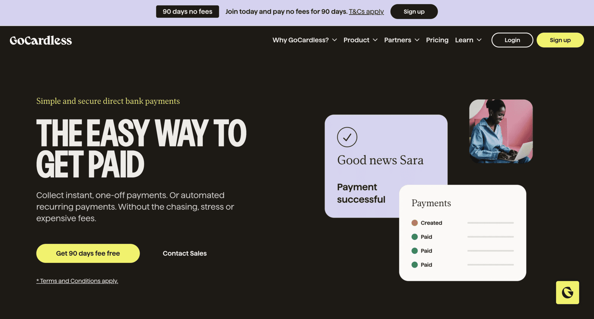 GoCardless landing page