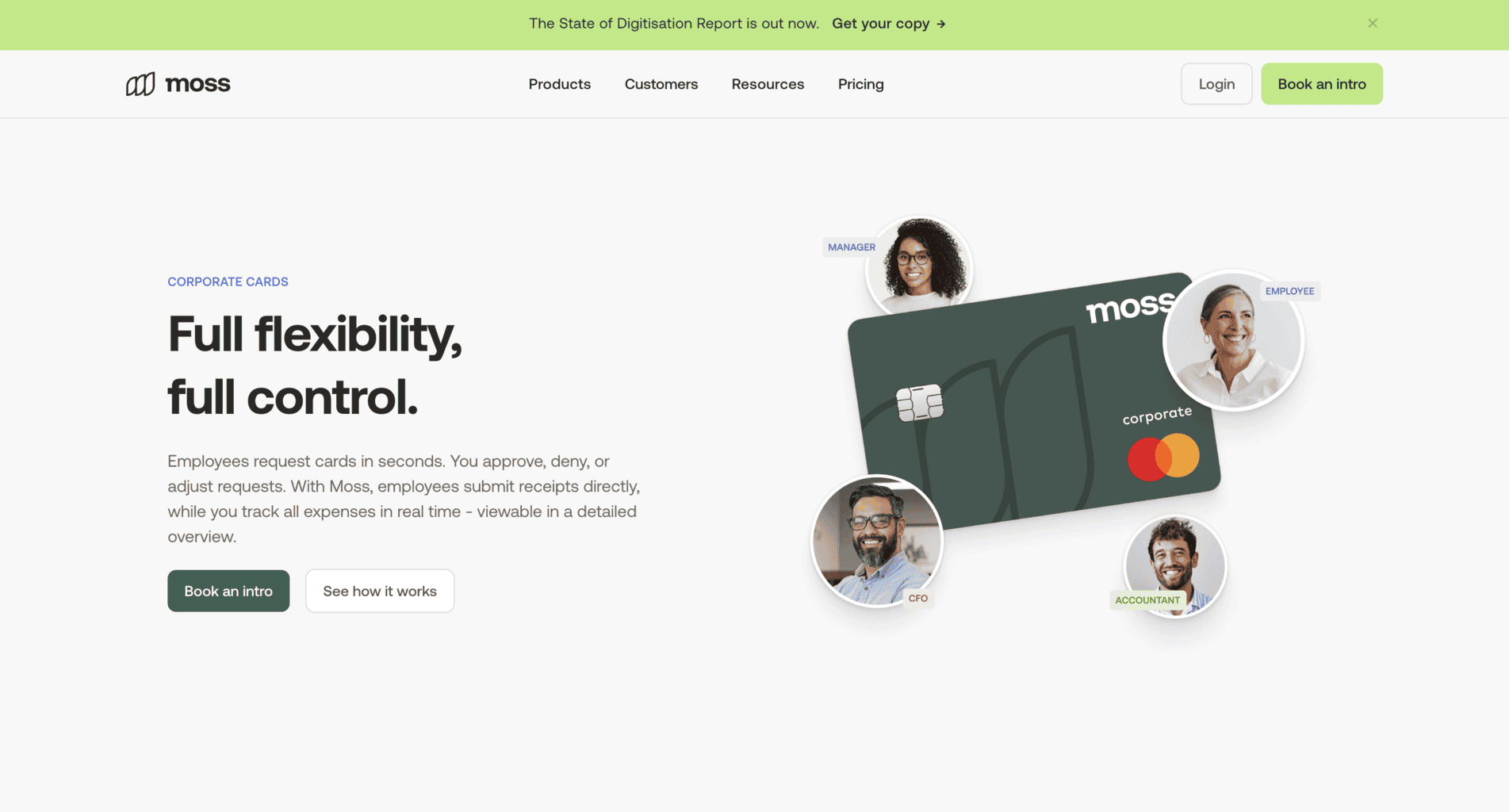 Moss corporate cards