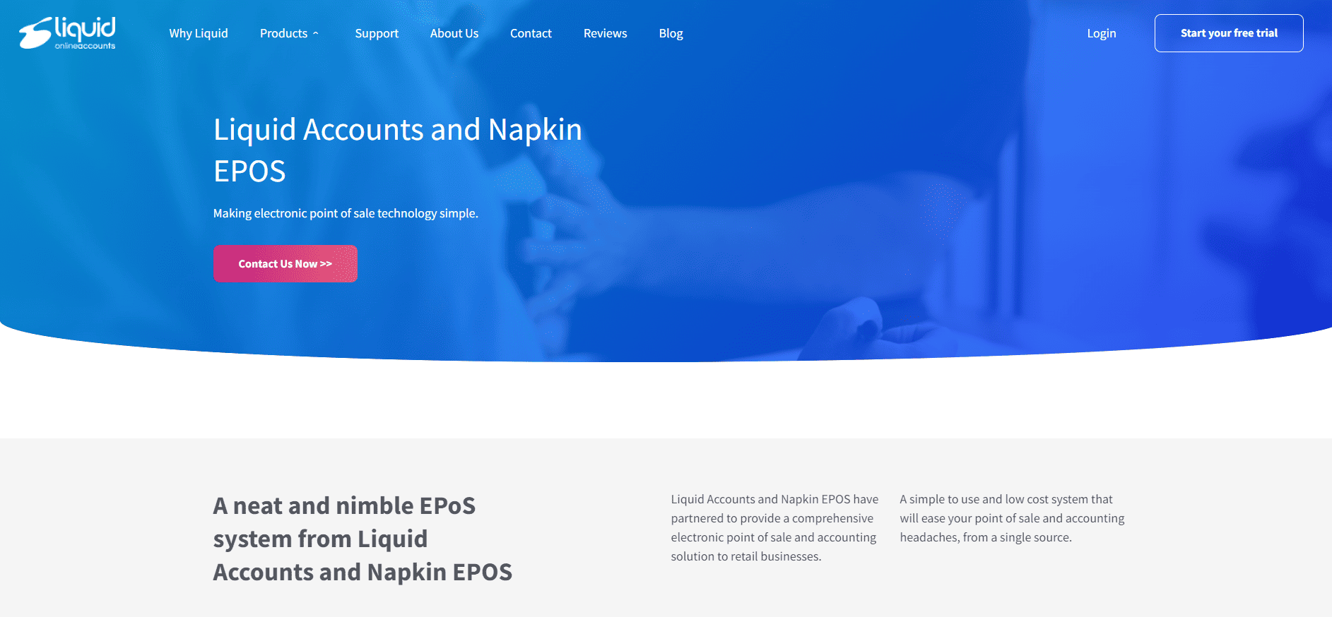 Napkin EPOS landing page two 