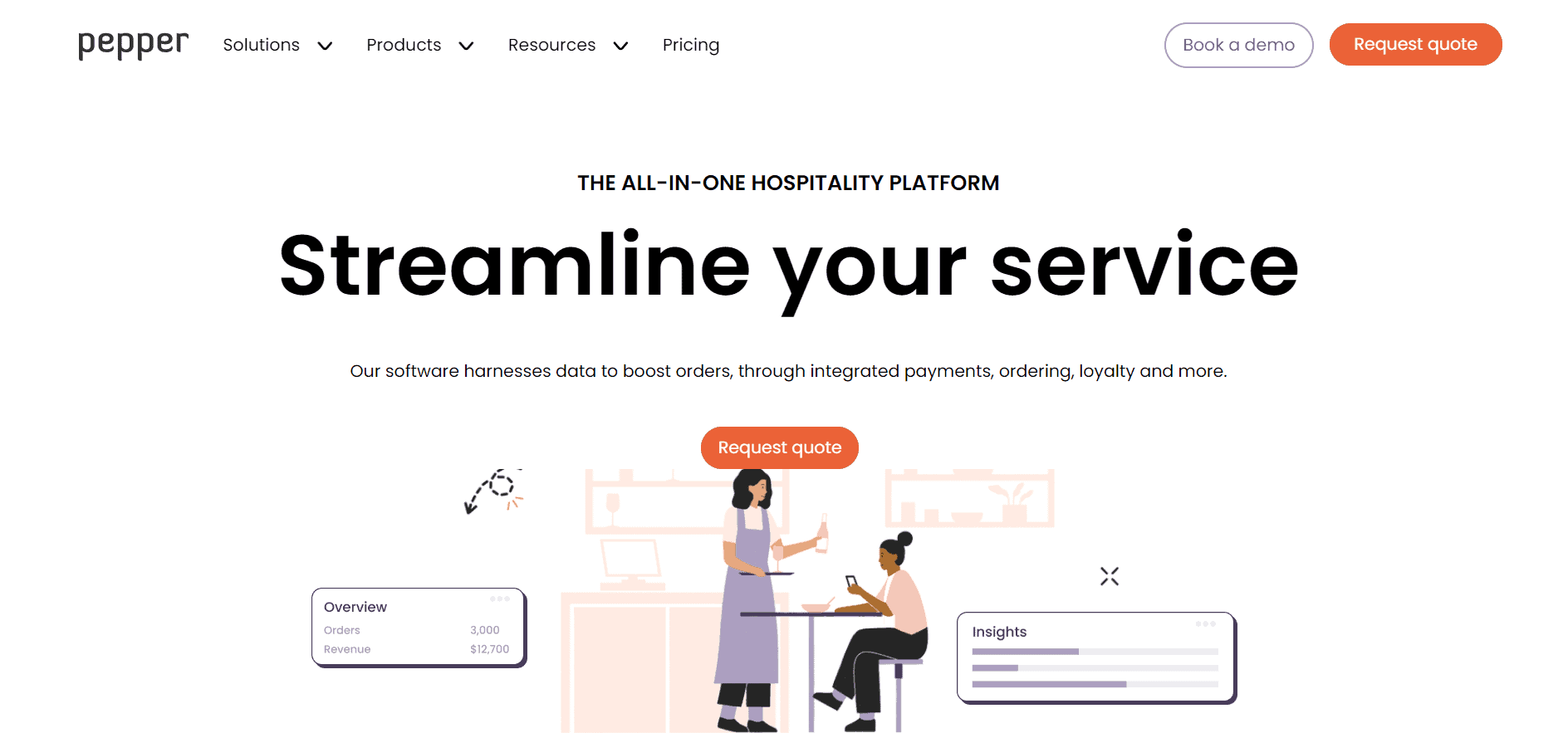 Pepper landing page