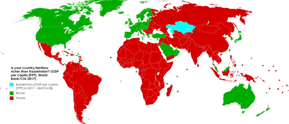 Which Countries Are Richer/Poorer Than Kazakhstan?