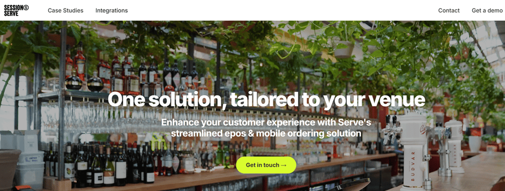 Sessions Serve homepage