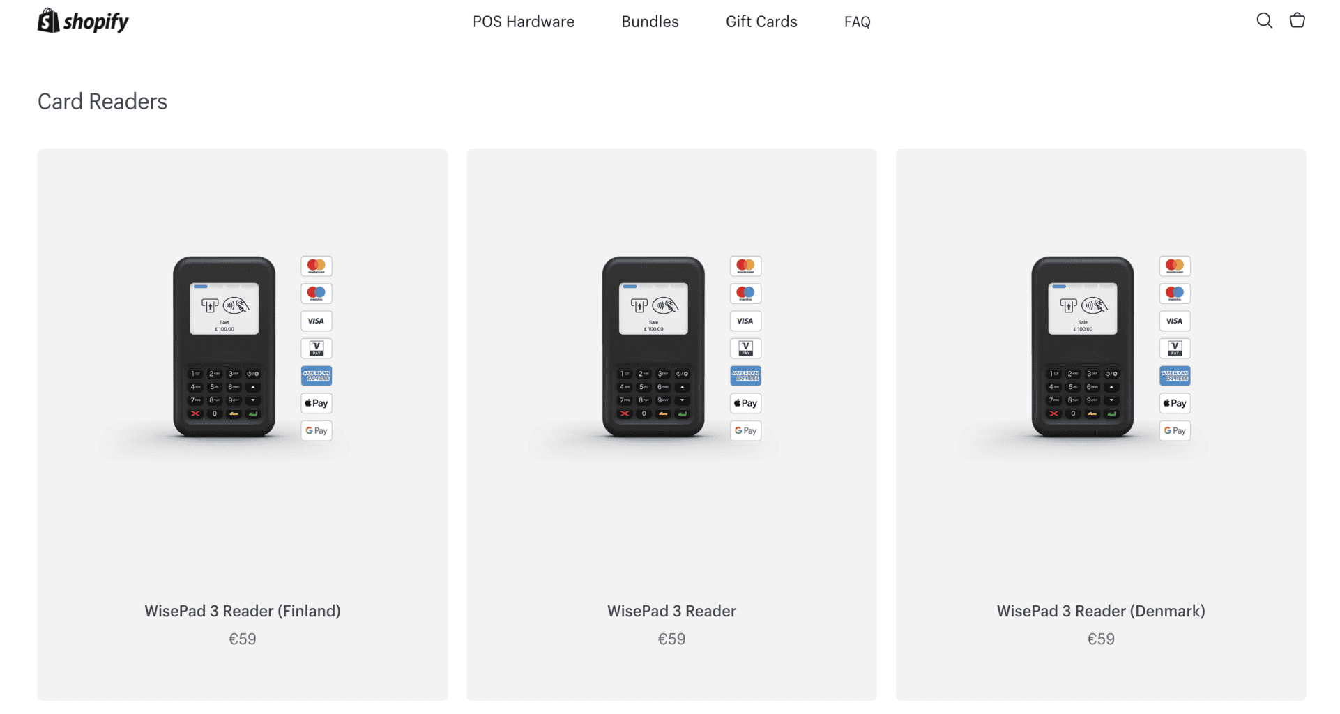 Shopify card reader