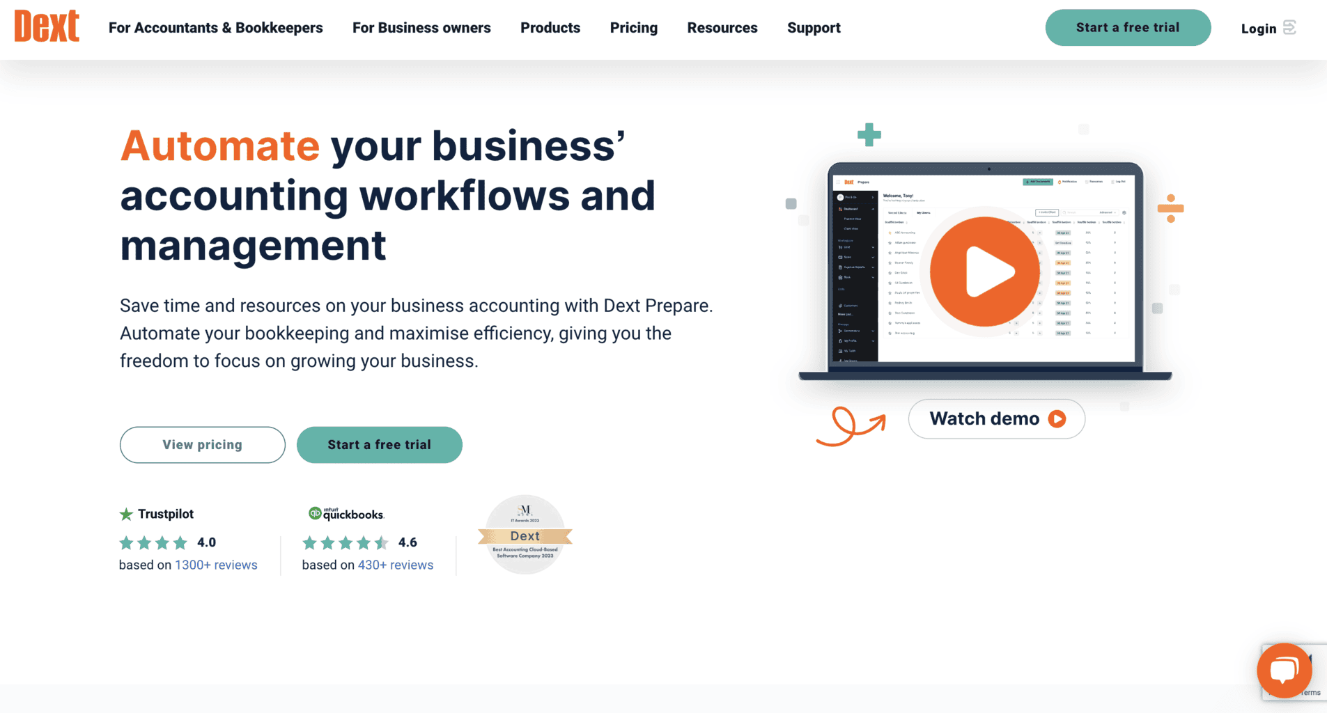 Dext Prepare Features for Business Owners