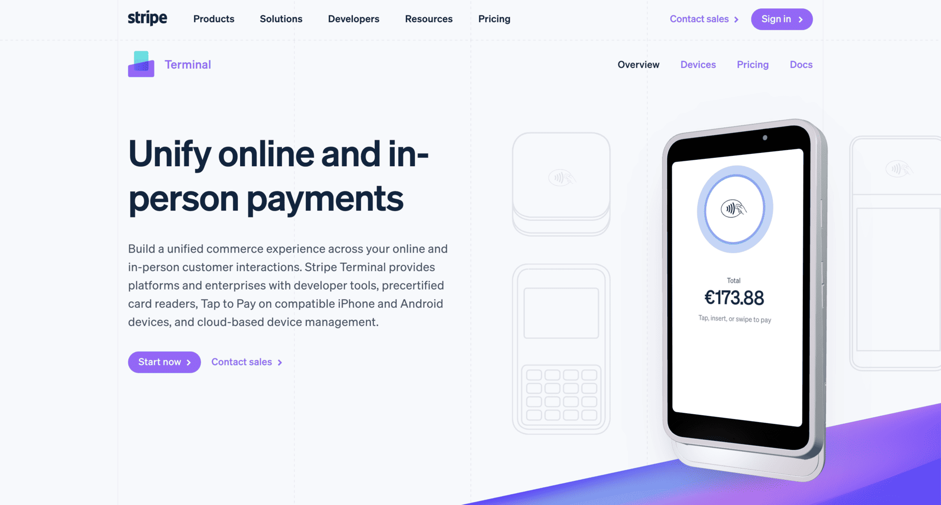 Stripe Terminal card reader