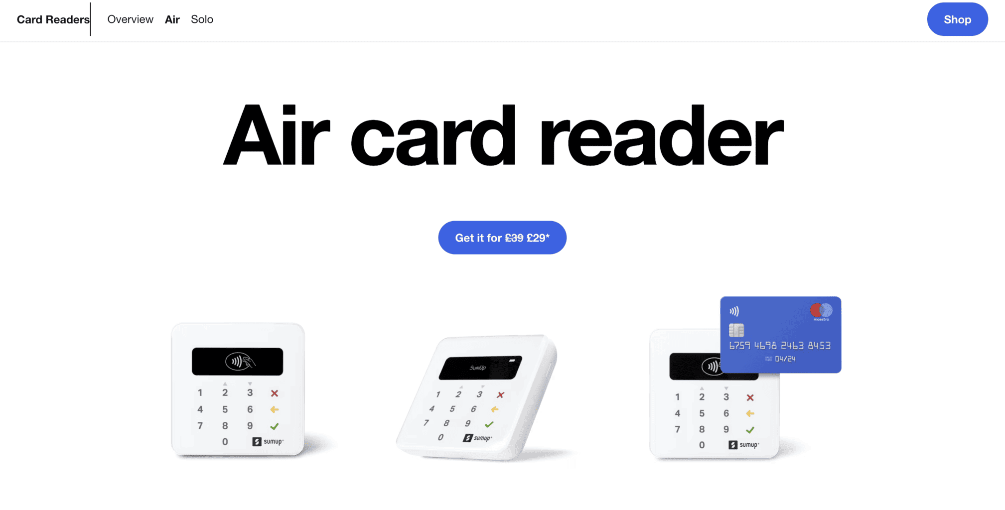 SumUp Air landing page
