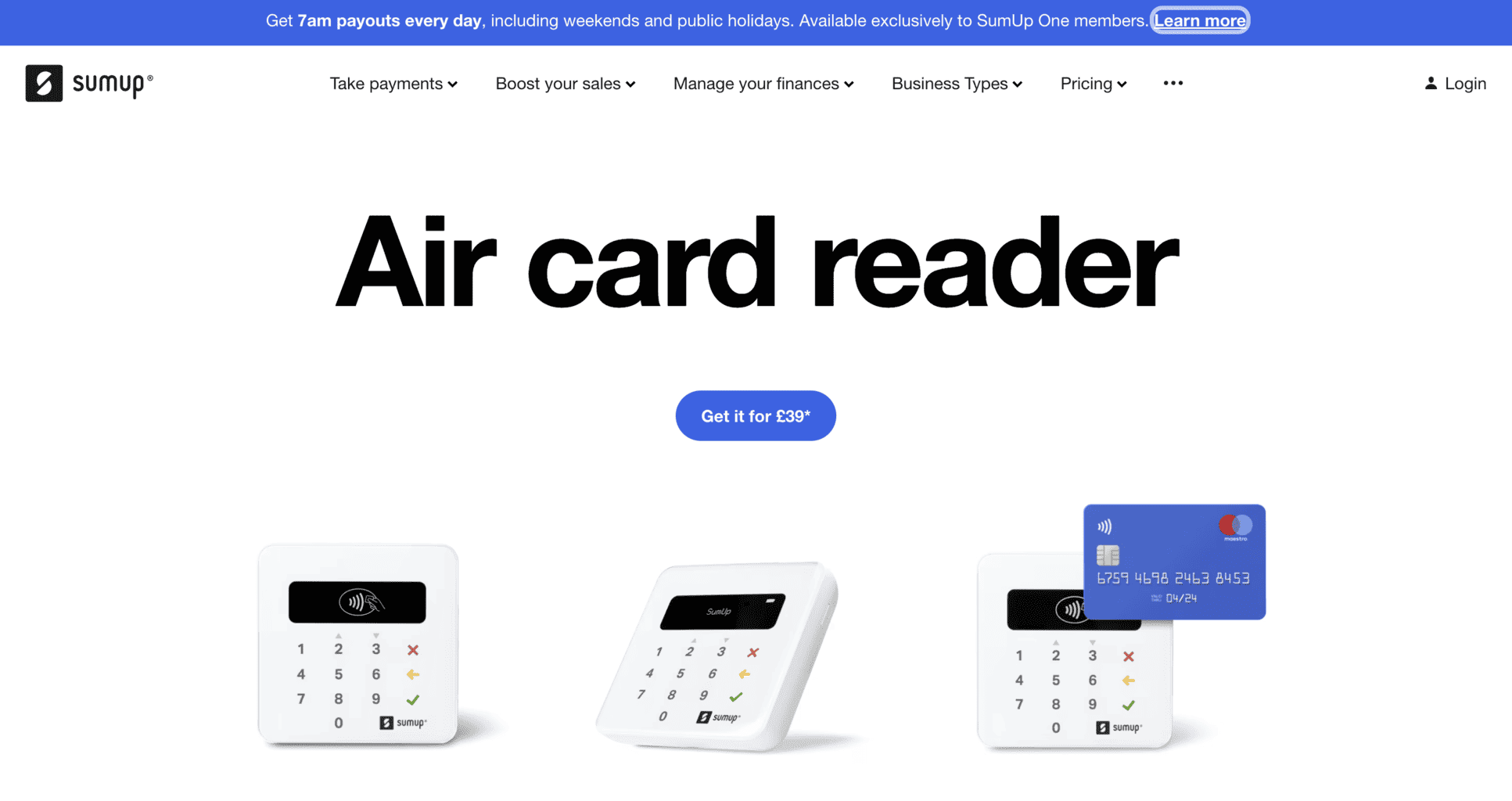 SumUp Air card reader