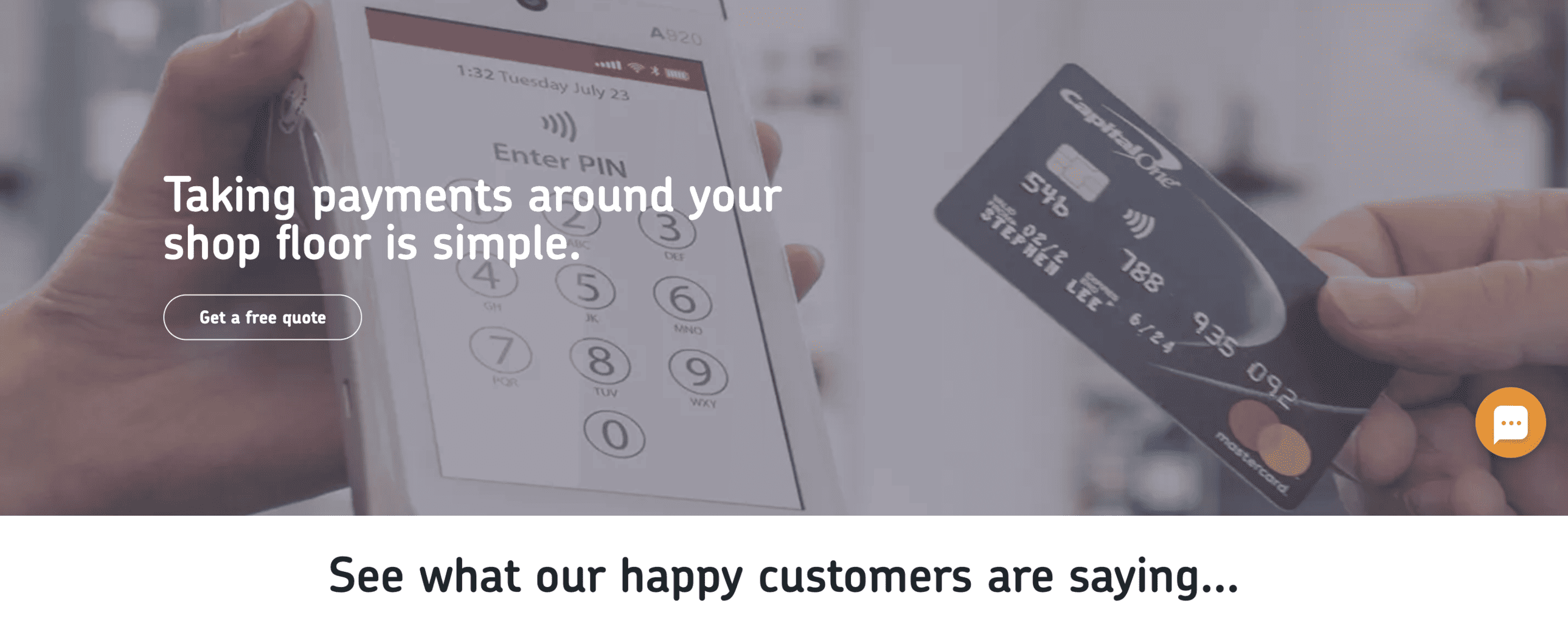 Takepayments landing page