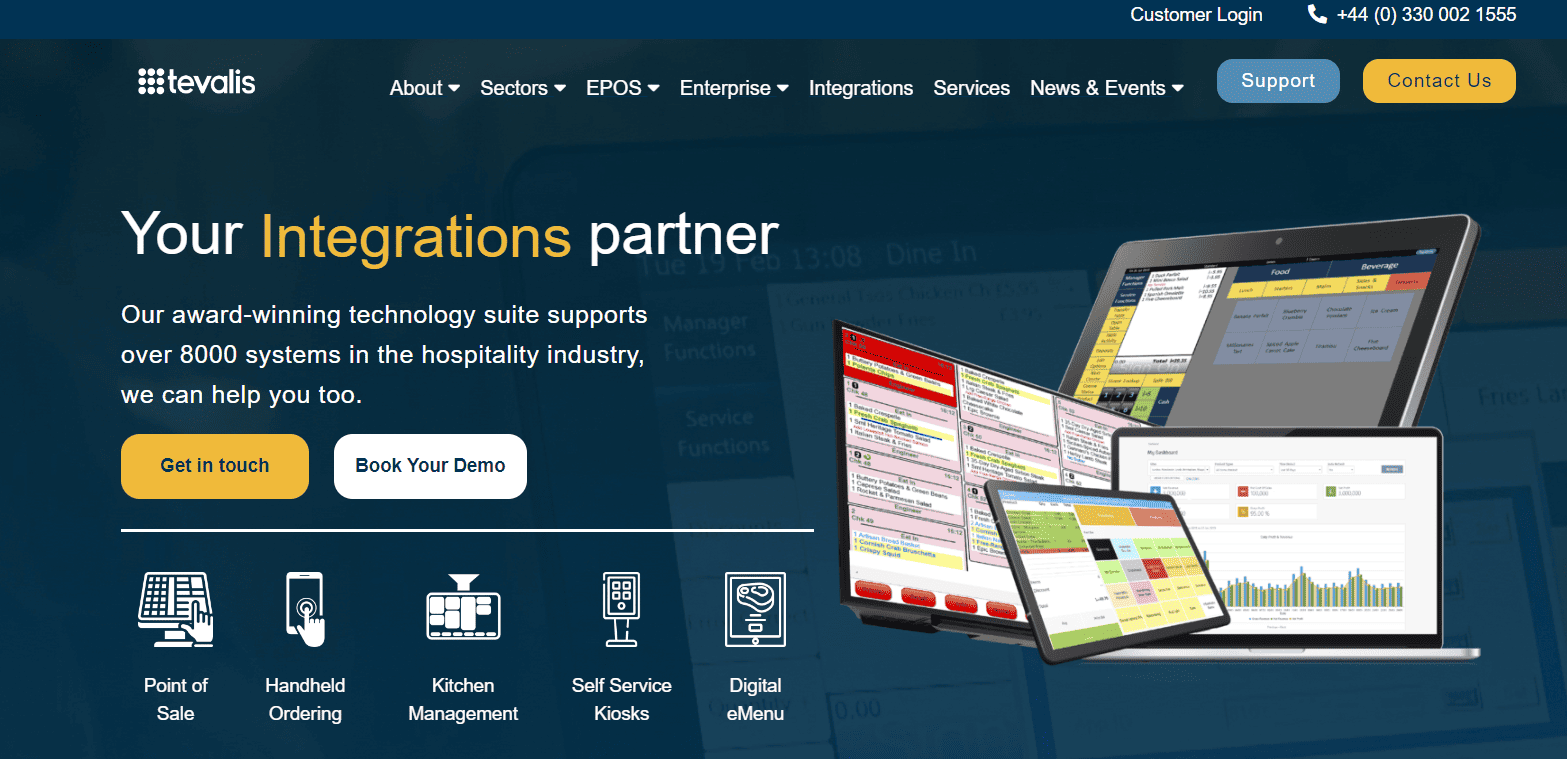 Tevalis landing page