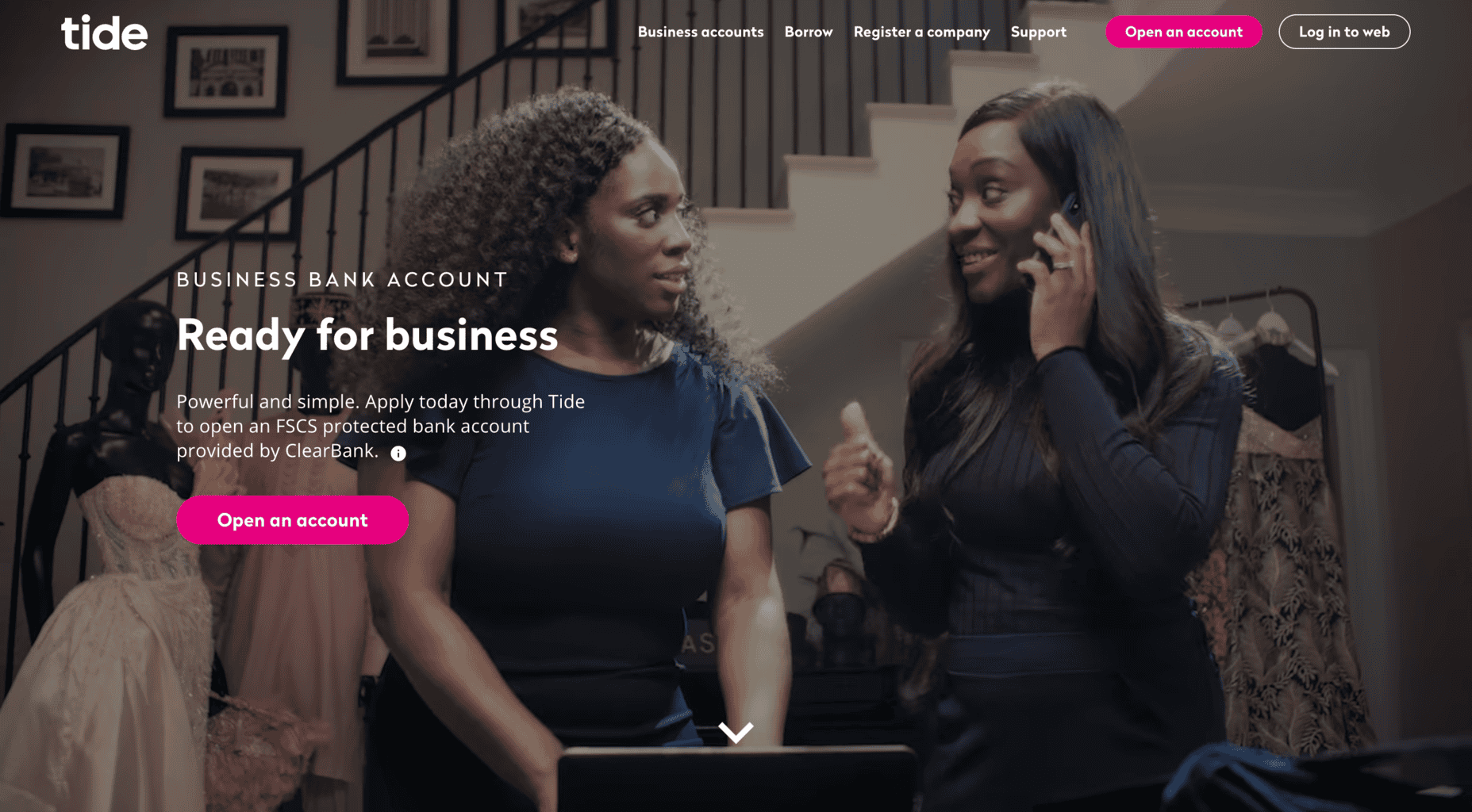 Tide expense cards landing page