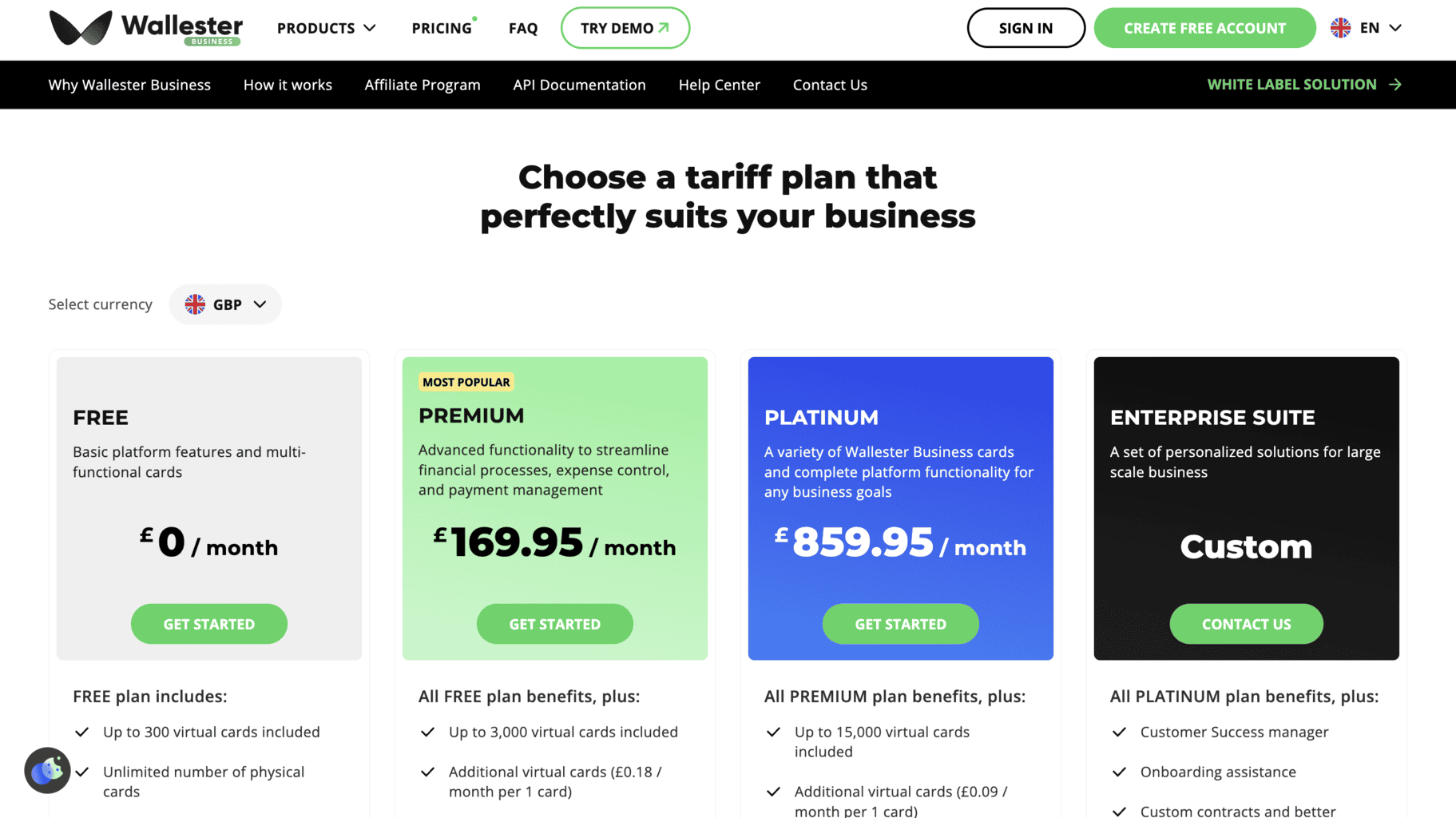 Wallester Business prices and fees